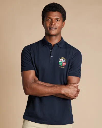 Charles Tyrwhitt Men's  The Lions Pique Polo Shirt In Blue