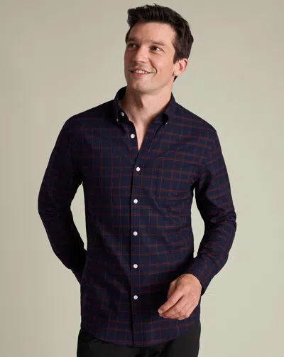 Charles Tyrwhitt Men's  Twill Check Shirt In Blue