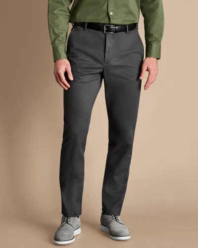 Charles Tyrwhitt Ultimate Non-iron Cotton Chino Pants In Grey
