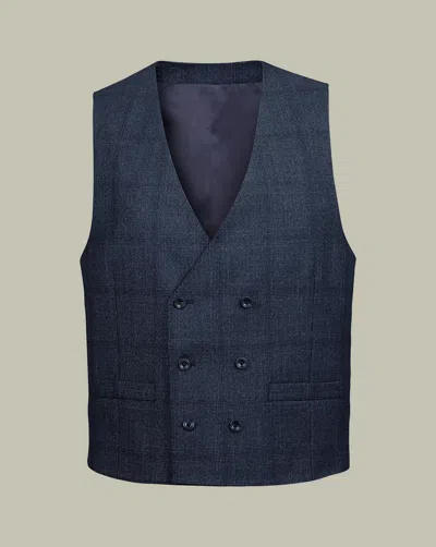 Charles Tyrwhitt Men's  Ultimate Performance Check Waistcoat In Blue