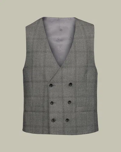Charles Tyrwhitt Men's  Ultimate Performance Check Waistcoat In Gray
