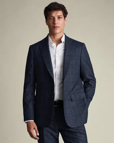 Charles Tyrwhitt Men's  Ultimate Performance Checkered Suit Na Jacket In Blue