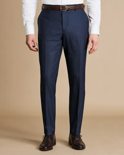 Charles Tyrwhitt Men's  Ultimate Performance End-on-end Suit Trousers In Blue