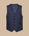 Charles Tyrwhitt Men's  Ultimate Performance End-on-end Suit Waistcoat In Blue