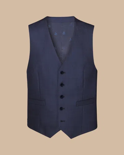 Charles Tyrwhitt Men's  Ultimate Performance End-on-end Suit Waistcoat In Blue