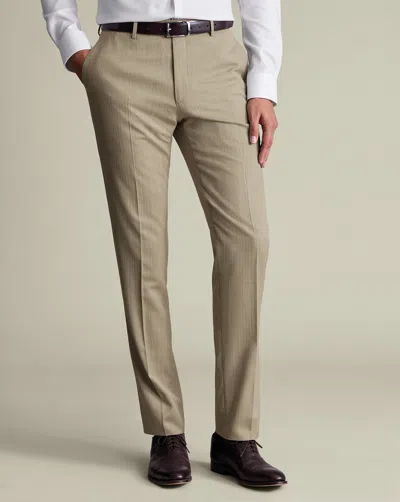 CHARLES TYRWHITT MEN'S CHARLES TYRWHITT ULTIMATE PERFORMANCE HERRINGBONE SUIT TROUSERS
