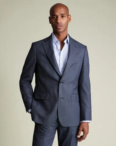 Charles Tyrwhitt Men's  Ultimate Performance Sharkskin Suit Na Jacket In Blue