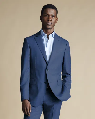 Charles Tyrwhitt Men's  Ultimate Performance Sharkskin Suit Na Jacket In Blue