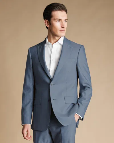 Charles Tyrwhitt Men's  Ultimate Performance Sharkskin Suit Na Jacket In Blue
