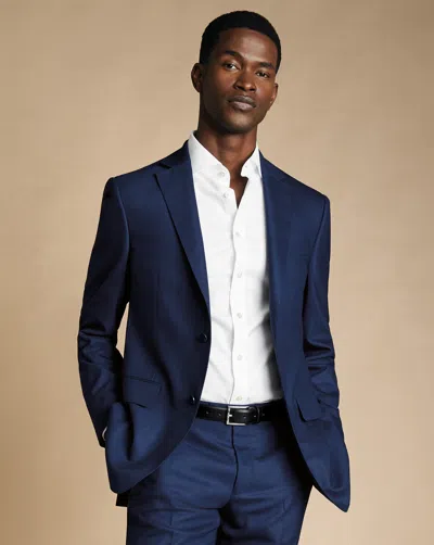 Charles Tyrwhitt Men's  Ultimate Performance Sharkskin Suit Na Jacket In Blue