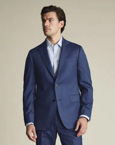 Charles Tyrwhitt Men's  Ultimate Performance Sharkskin Suit Na Jacket In Blue