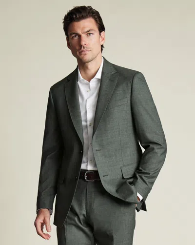 Charles Tyrwhitt Men's  Ultimate Performance Sharkskin Suit Na Jacket In Green