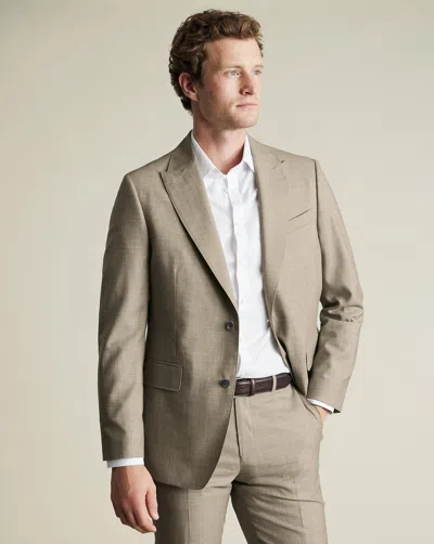 Charles Tyrwhitt Men's  Ultimate Performance Sharkskin Suit Na Jacket In Neutral