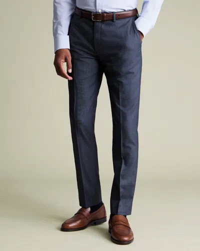 Charles Tyrwhitt Men's  Ultimate Performance Sharkskin Suit Trousers In Blue