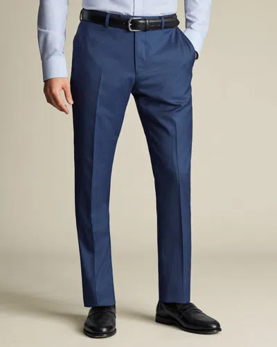 Charles Tyrwhitt Men's  Ultimate Performance Sharkskin Suit Trousers In Blue