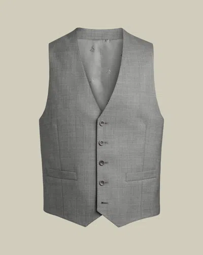 Charles Tyrwhitt Men's  Ultimate Performance Sharkskin Suit Waistcoat In Grey