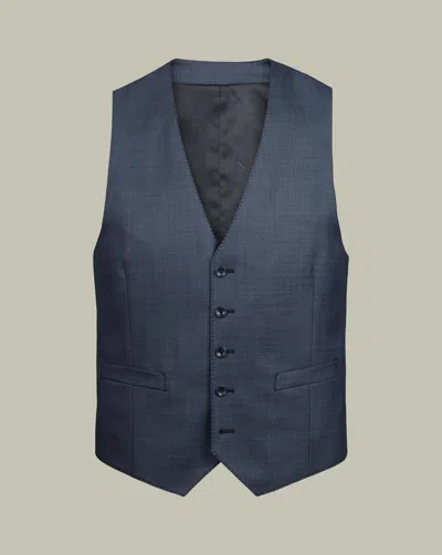 Charles Tyrwhitt Men's  Ultimate Performance Sharkskin Waistcoat In Blue
