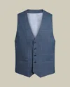 Charles Tyrwhitt Men's  Ultimate Performance Suit Waistcoat- Steel Blue Size W40 Wool In Blue