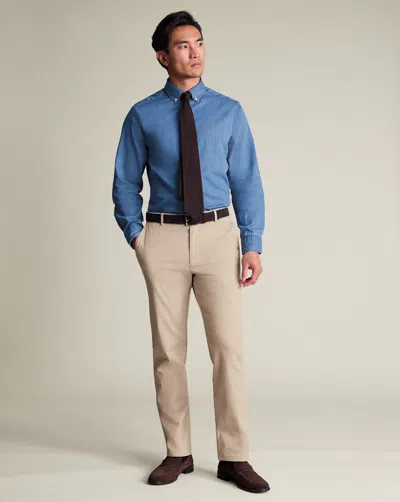 Charles Tyrwhitt Men's  Washed Chino Pants In Neutral