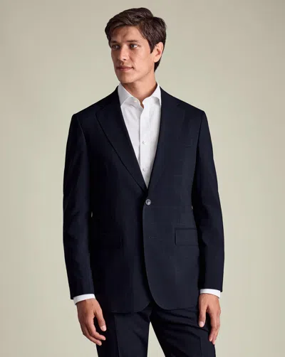Charles Tyrwhitt Men's  Windowpane Checkered Suit Na Jacket In Blue