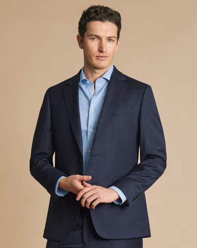 Charles Tyrwhitt Men's  Windowpane Checkered Suit Na Jacket In Blue