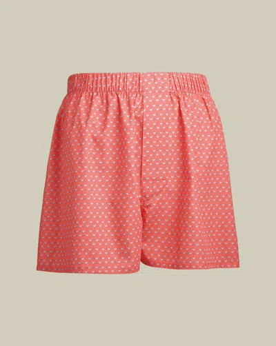 Charles Tyrwhitt Men's  Wine Glass Print Woven Boxers In Pink