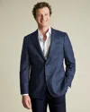 Charles Tyrwhitt Wool Twill Silk Jacket In Blue