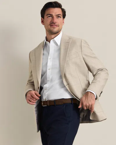 Charles Tyrwhitt Men's  Wool Silk Checkered Na Jacket In Neutral