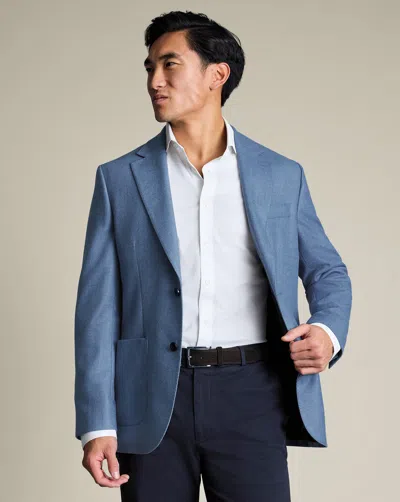Charles Tyrwhitt Wool Silk Jacket In Blue