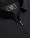 Charles Tyrwhitt Zip-neck Jersey Cotton Polo Shirt In Black