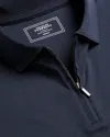Charles Tyrwhitt Zip-neck Jersey Cotton Polo Shirt In Blue