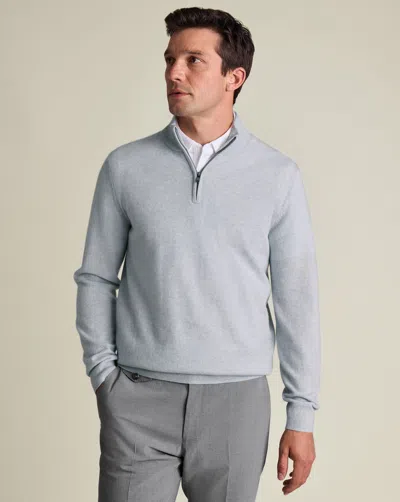 Charles Tyrwhitt Men's  Zip Neck Sweater In Blue
