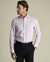 Charles Tyrwhitt Non-iron Poplin Check Shirt In White