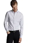 Charles Tyrwhitt Men's Non-iron Clifton Weave Check Cutaway Slim Fit Shirt Double Cuff In Multi