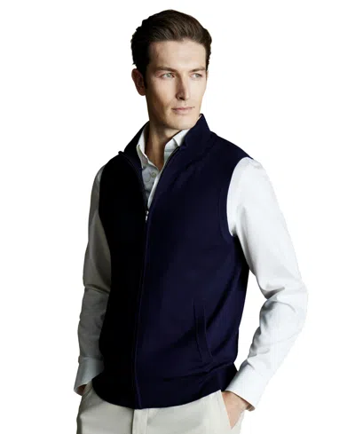 Charles Tyrwhitt Men's Regular-fit Gilet Sweater In Blue