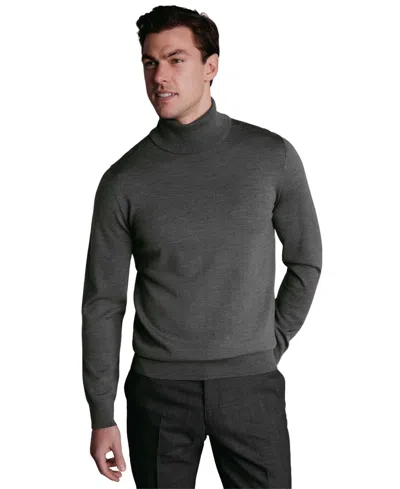 Charles Tyrwhitt Men's Regular-fit Turtleneck Sweater In Gray