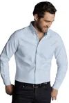 CHARLES TYRWHITT MEN'S SLIM FIT BUTTON-DOWN COLLAR NON-IRON STRETCH OXFORD SHIRT