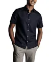 Charles Tyrwhitt Men's Slim-fit Button-down Linen Shirt In Blue