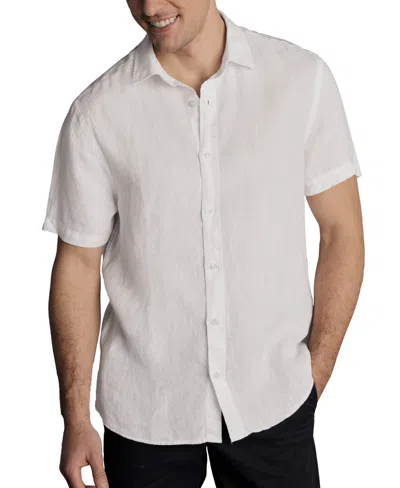 Charles Tyrwhitt Men's Slim-fit Button-down Linen Shirt In White