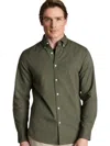 Charles Tyrwhitt Men's Slim Fit Button-down Washed Oxford Shirt In Green