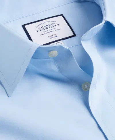 Charles Tyrwhitt Men's Slim-fit Poplin Shirt In Blue