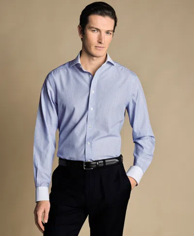 Charles Tyrwhitt Men's Slim-fit Stripe Dress Shirt In Cornflower Blue
