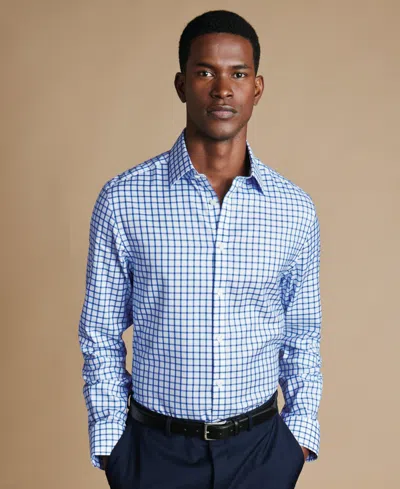Charles Tyrwhitt Men's Spread Collar Cotton Dress Shirt, Macy's Exclusive In Blue