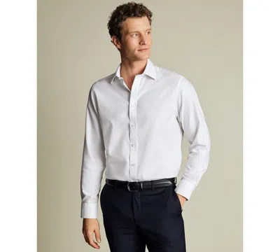 Charles Tyrwhitt Men's Spread Collar Rounded Cuffs Solid Dress Shirt In White