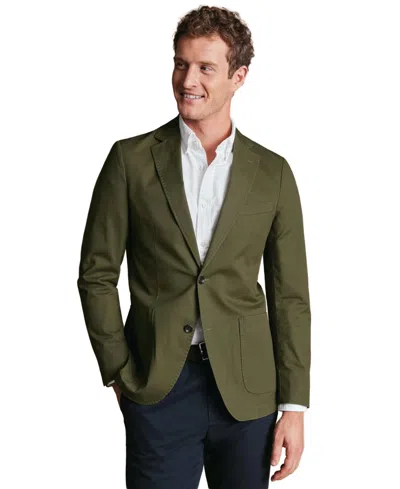 Charles Tyrwhitt Men's Stretch Slim-fit Blazer In Olive Green