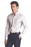 Charles Tyrwhitt Men's Triple Check Non-iron Twill Slim Fit Shirt Single Cuff In Pink