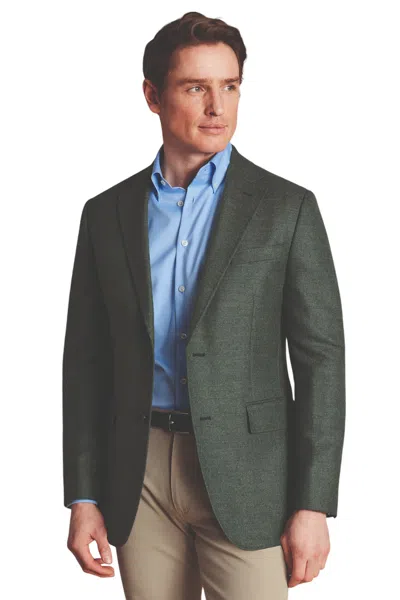Charles Tyrwhitt Men's Twill Wool Texture Slim Fit Jacket In Green