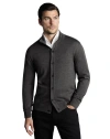 Charles Tyrwhitt Merino Button Through Funnel Neck Cardigan In Gray