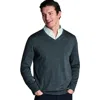 Charles Tyrwhitt Merino V-neck Sweater In Gray
