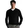 Charles Tyrwhitt Merino V-neck Sweater In Black
